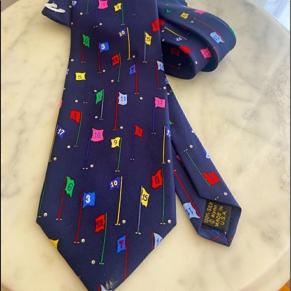 “Golf Tee Time” Alynn Neckwear silk tie